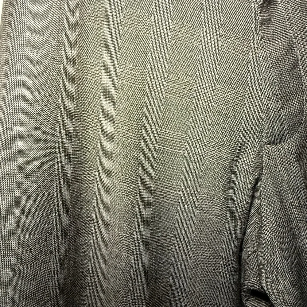 Banana Republic Men's Gray Wool Dress Pants w/ Subtle Plaid Design 34/34